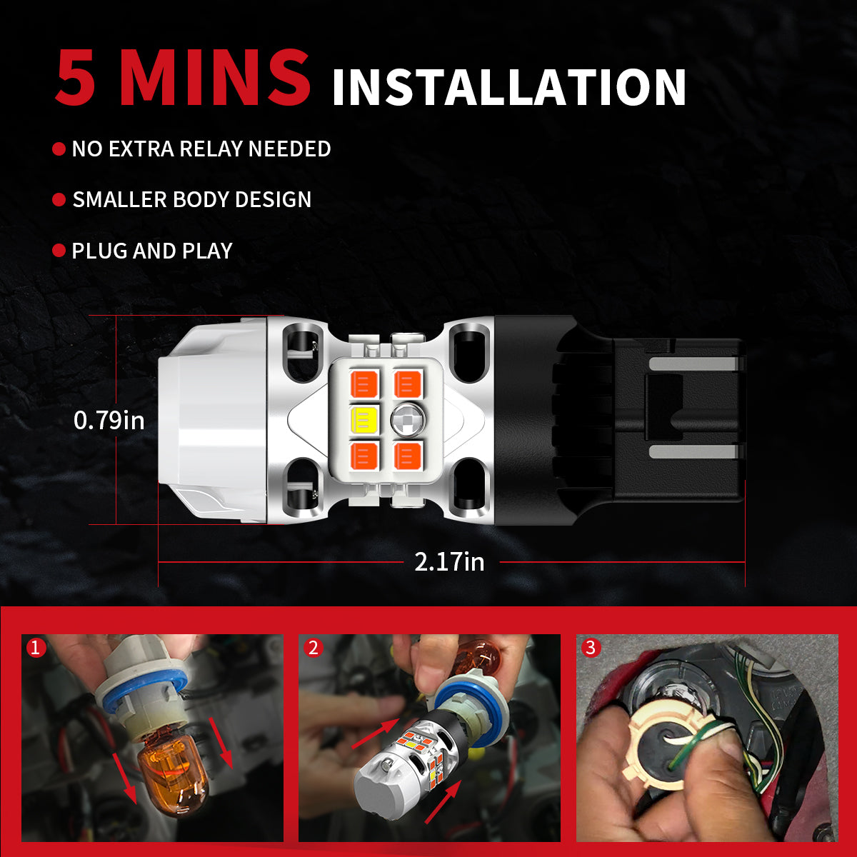 Fit for 2016-2021 GMC Sierra 1500 LED Bulbs Exterior Lights Plug and Play