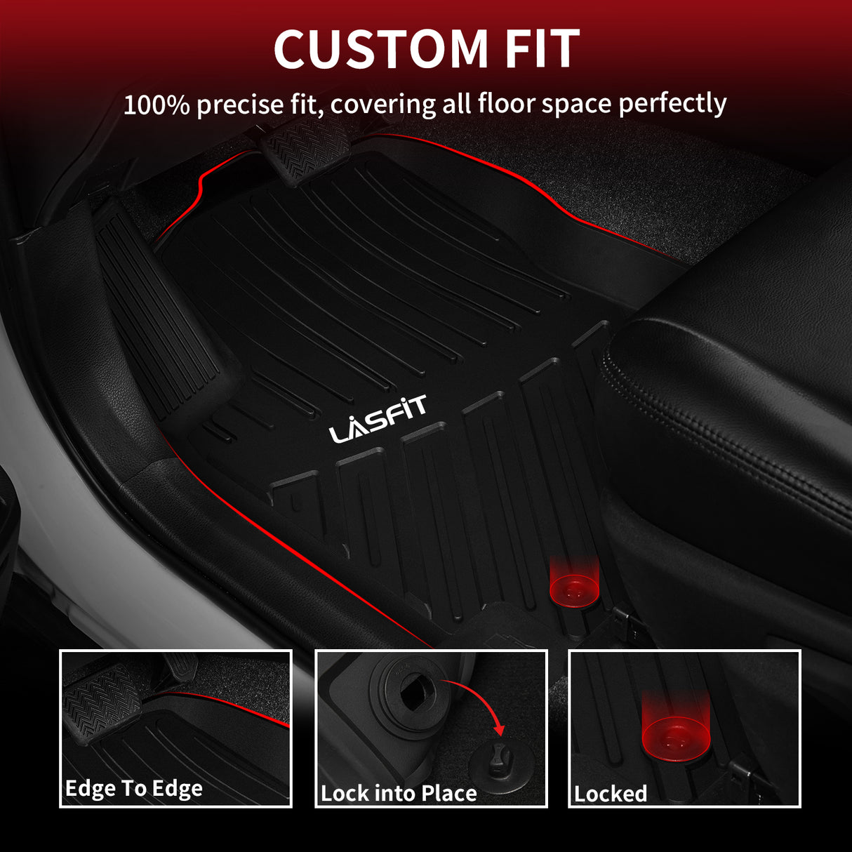 Fit for 2013-2018 Toyota RAV4 Floor Mats TPE Material 1st & 2nd Row Seat, Not For Hybrid