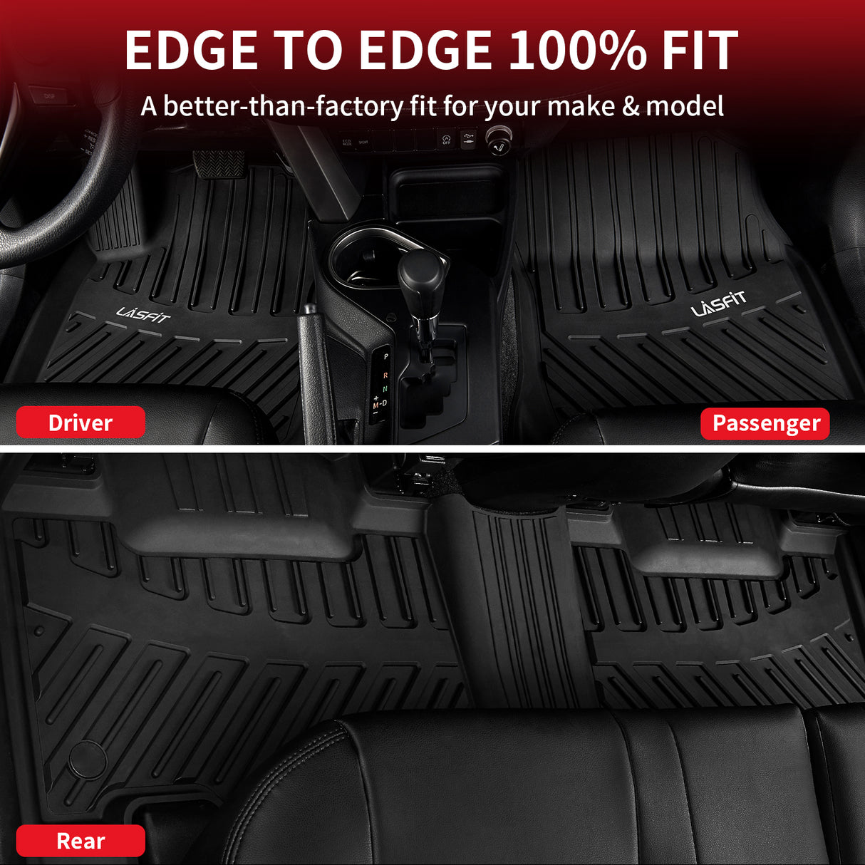 Fit for 2013-2018 Toyota RAV4 Floor Mats TPE Material 1st & 2nd Row Seat, Not For Hybrid