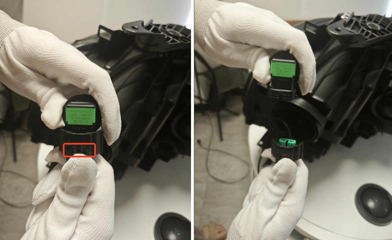 Disconnect the OEM Bulb from the Wiring