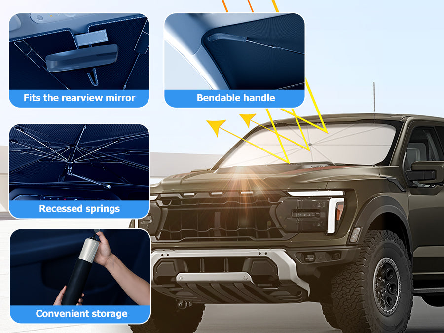 2015-2026 Ford F-series Windshield Sun Shades Umbrella Blocks Heat