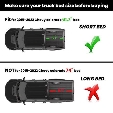 Fit for 2015-2022 Chevrolet Colorado Heavy Duty 61.7"(5.1FT) Short Bed Mat