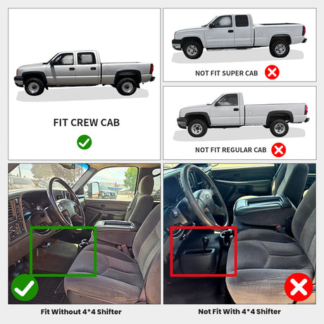 Fit for 1999-2006 Chevrolet Silverado 2500HD 3500HD Custom All Weather Floor Mats, Fit Crew Cab & Without 4*4 Shifter Only