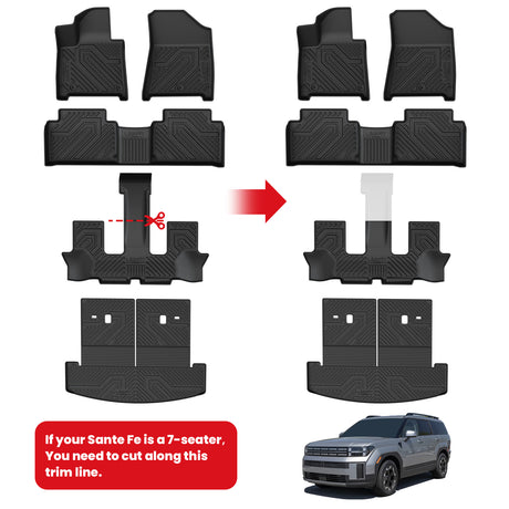 Fit for 2024-2026 Hyundai Santa Fe Floor Mats & Backrest & Cargo Mat
