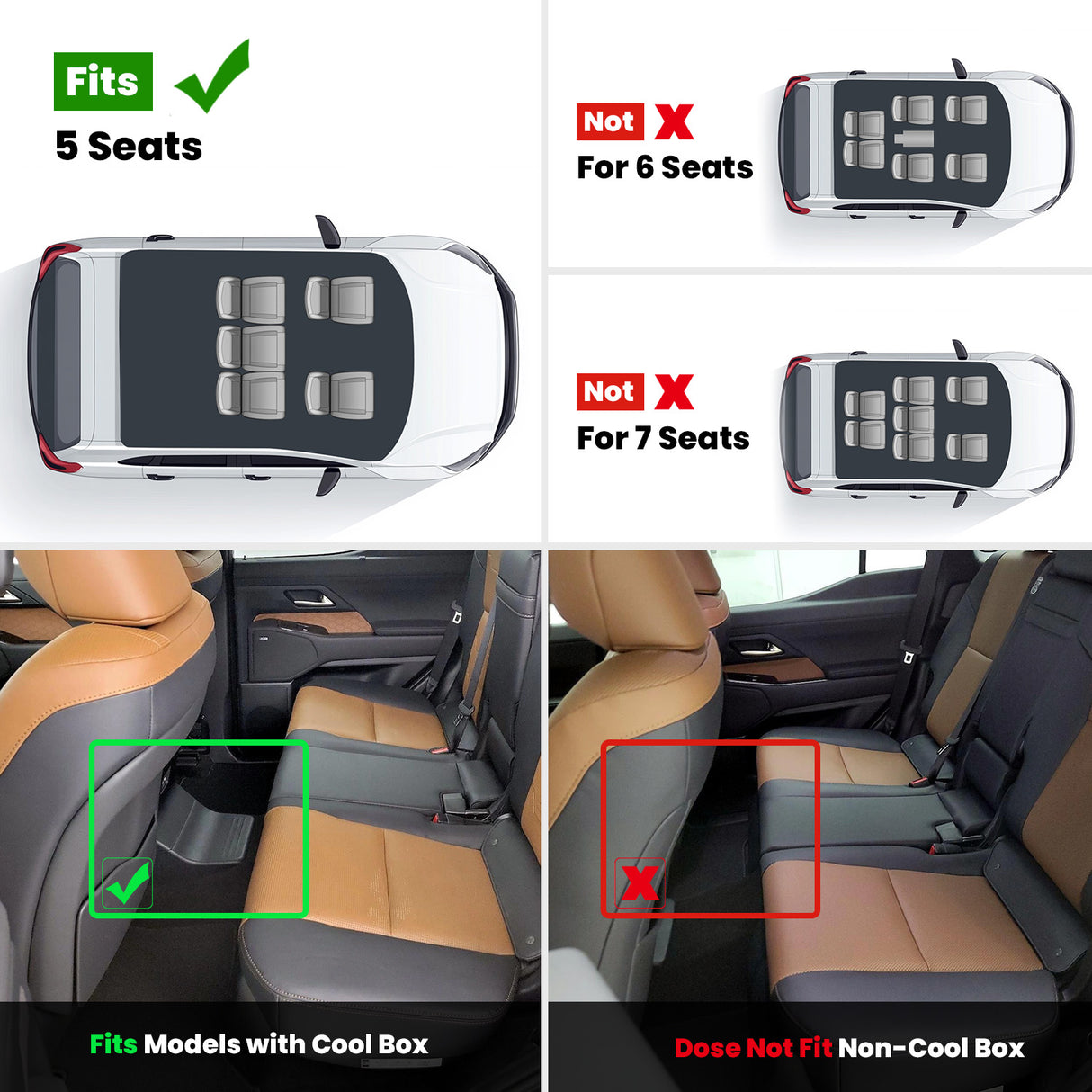 Fit for 2024-2026 Lexus GX550 Floor Mats, Fit 5-seater and With Cool Box Only