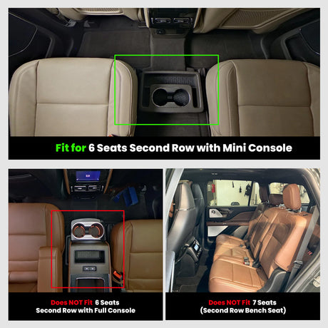 Fit for 2020-2026 Lincoln Aviator Floor Mats & Cargo & Seatback Mats, Fit 6 Seats Second Row without Center Console