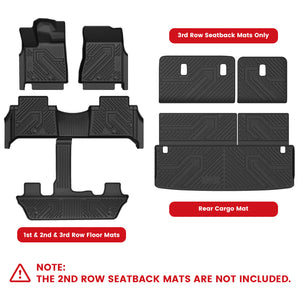 Fit for 2025 Nissan Armada TPE Floor Mats / Cargo Mat & Seatback Mats