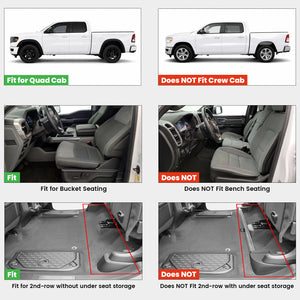 Fit for 2019-2024 Ram 1500 1st & 2nd Floor Mats, Only Fit Carpet Floor, Don't Fit Classic Model