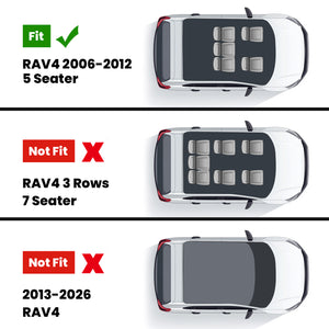 Fit for 2006-2012 Toyota RAV4 TPE Floor Mats & Seatback & Cargo Mat, Fit 2 Rows Only