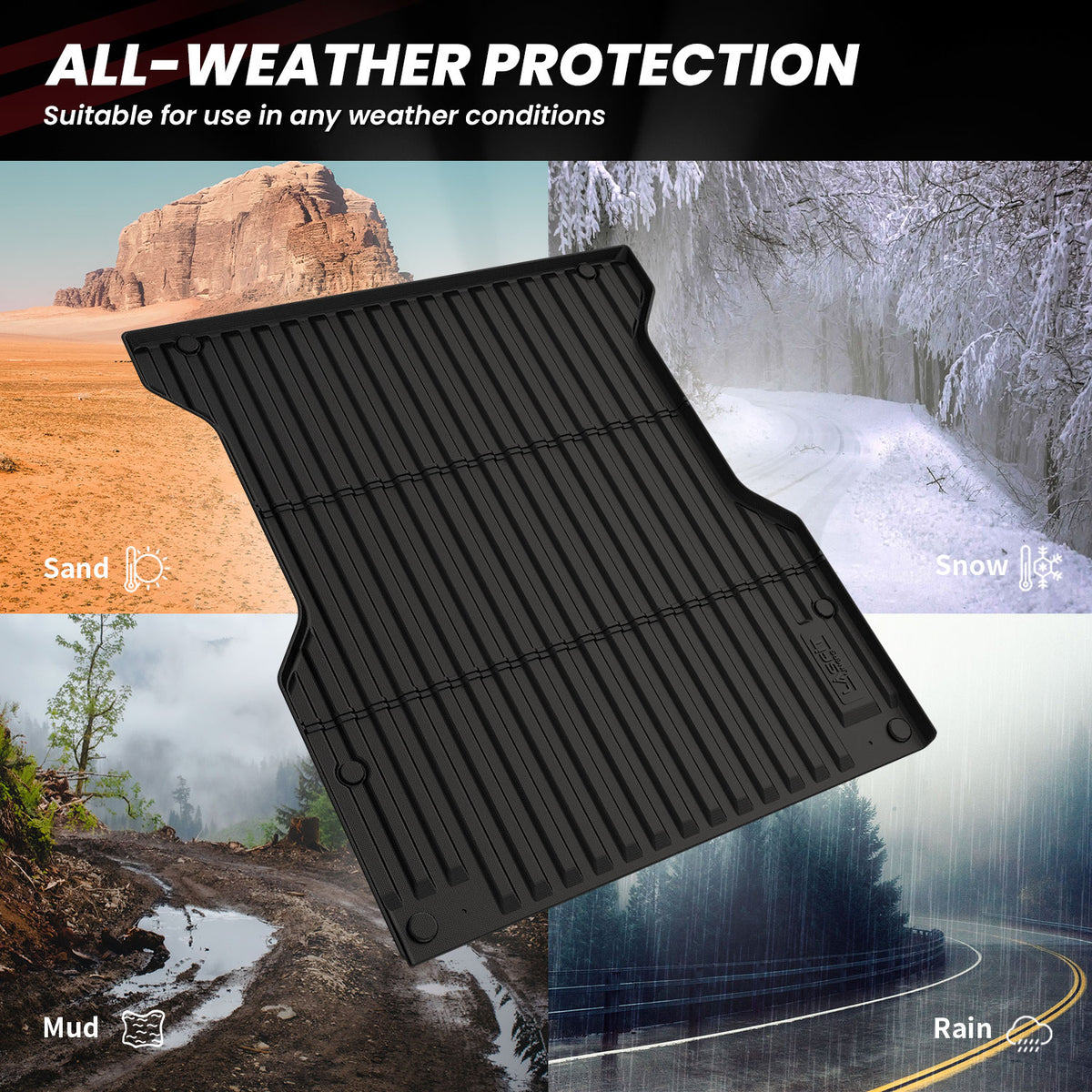 Fit for 2024-2026 Toyota Tacoma 5FT or 6FT Heavy Duty Truck Bed Mat or Tailgate Mat