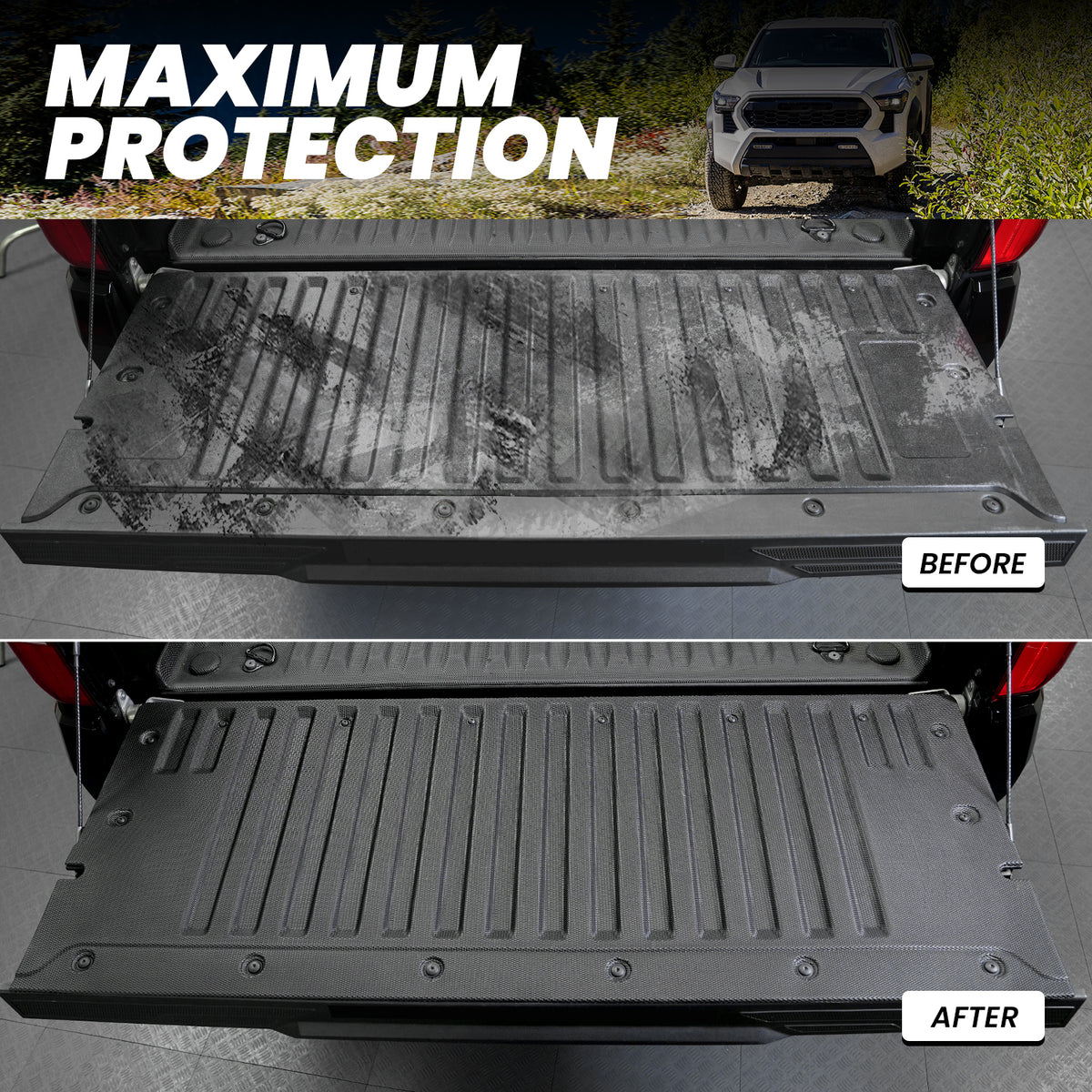Fit for 2024-2026 Toyota Tacoma 5FT or 6FT Heavy Duty Truck Bed Mat or Tailgate Mat