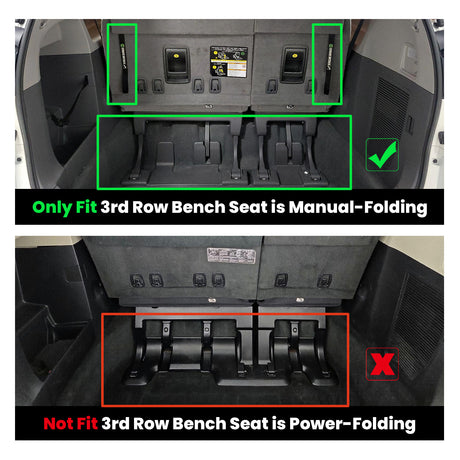 Fit for 2013-2020 Toyota Sienna Floor Mats & Seatback & Cargo Mats, Fit Fixed center console, Not Fit L trims