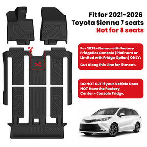 Fit for 2021-2026 Toyota Sienna Floor Mats or Seatback Mat or Cargo Mat, Don't Fit 2025+ Platinum