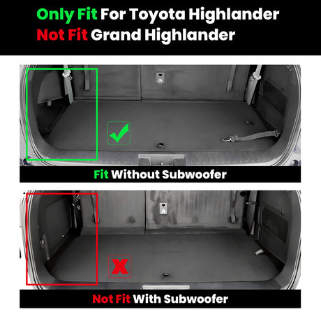 Fit for 2020-2026 Toyota Highlander Hybrid Floor Mats & Seatback & Cargo Mat, Fit AWD & Without Subwoofer Only