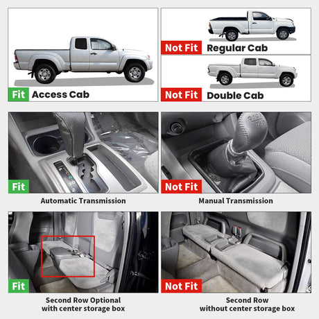 Fit for 2005-2011 Toyota Tacoma Auto Tran Floor Mats, Fit Access Cab Only(Not Double Cab)