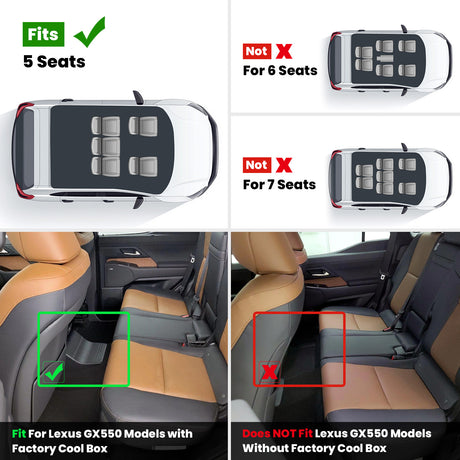 Fit for 2024-2026 Lexus GX550 Floor Mats, Fit 5-seater and With Cool Box Only