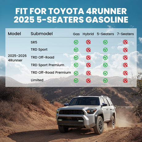 Fit for 2025-2026 Toyota 4Runner Floor Mats or Seatback/ Cargo Mat