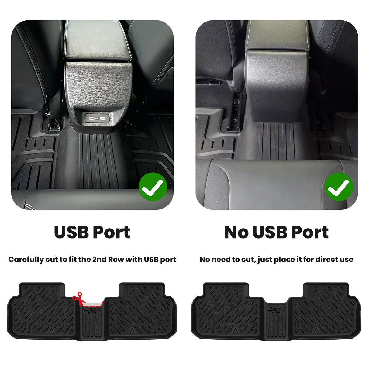 2023-2025 Acura Integra Custom Floor Mats TPE Material 1st & 2nd Row Cut to Fit