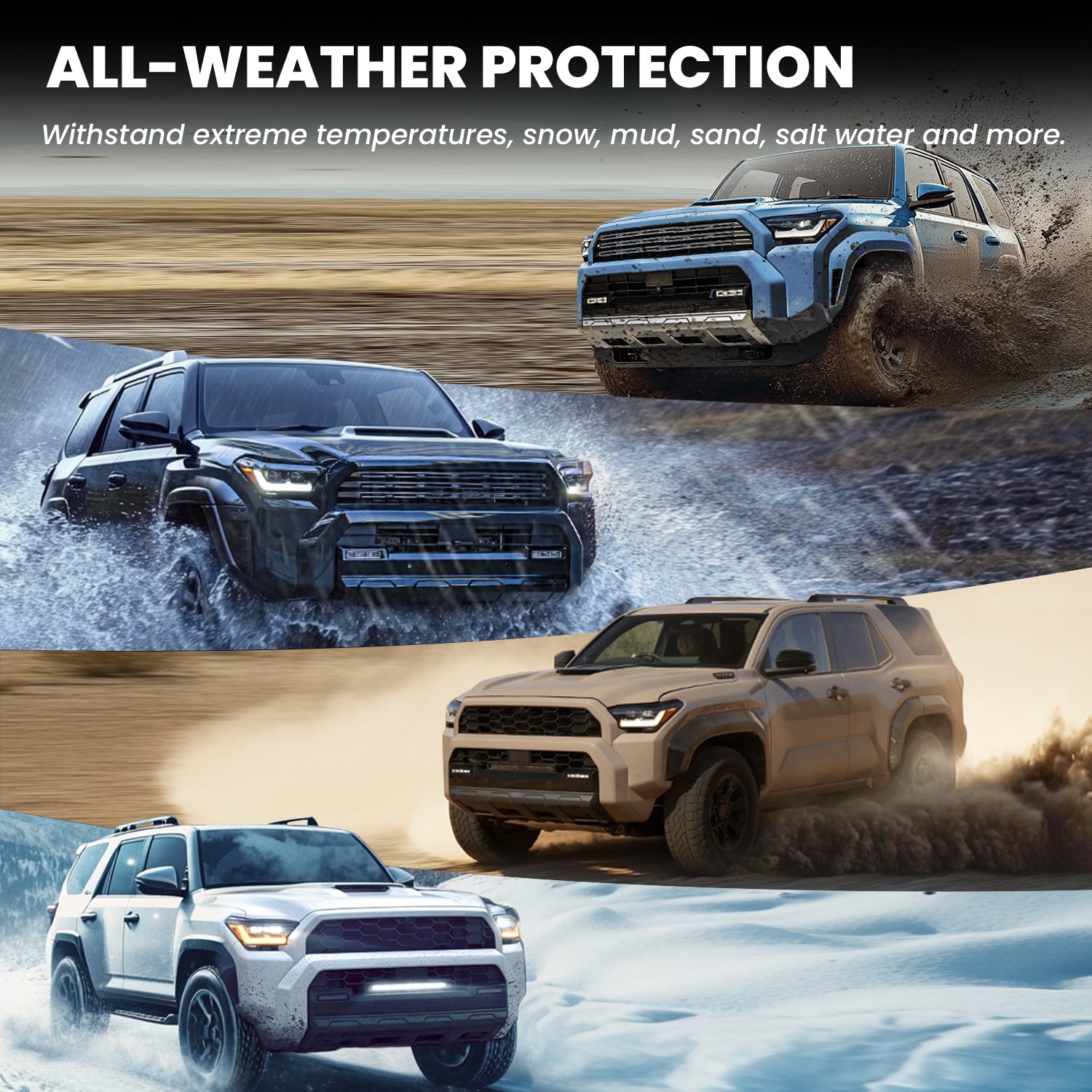 thumbnail image 2 of 3D TPE Rubber Floor Mats For 2003-2009 Toyota 4Runner | All-Weather Liner | 3-Piece Set 2 of 4