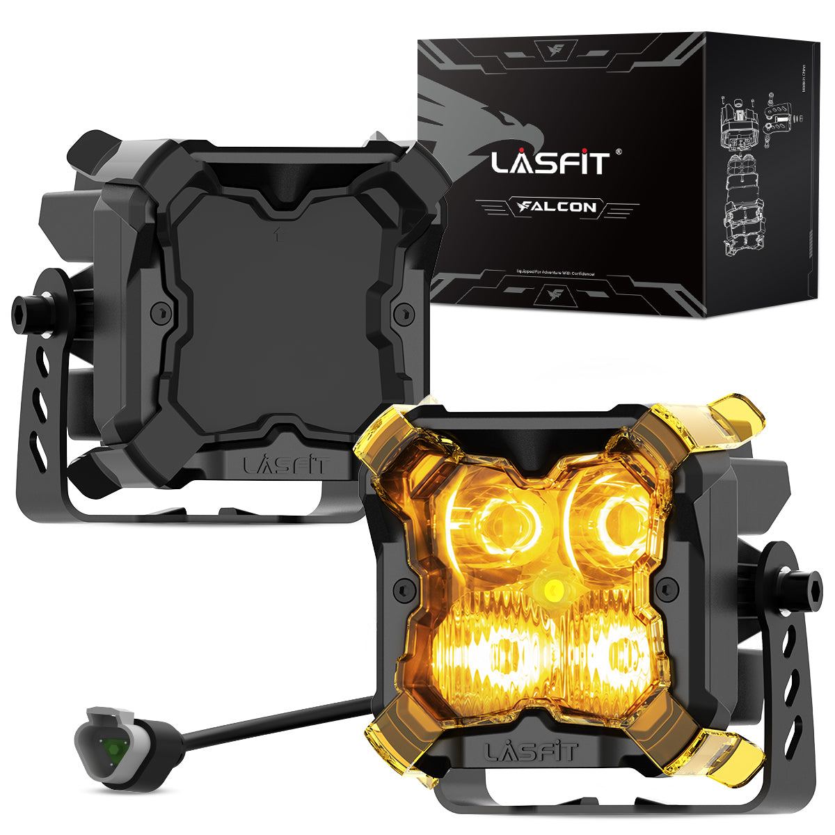amber combo beam 3 inch pod light off road accessories