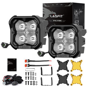 amber drive beam 3 inch led pod light package