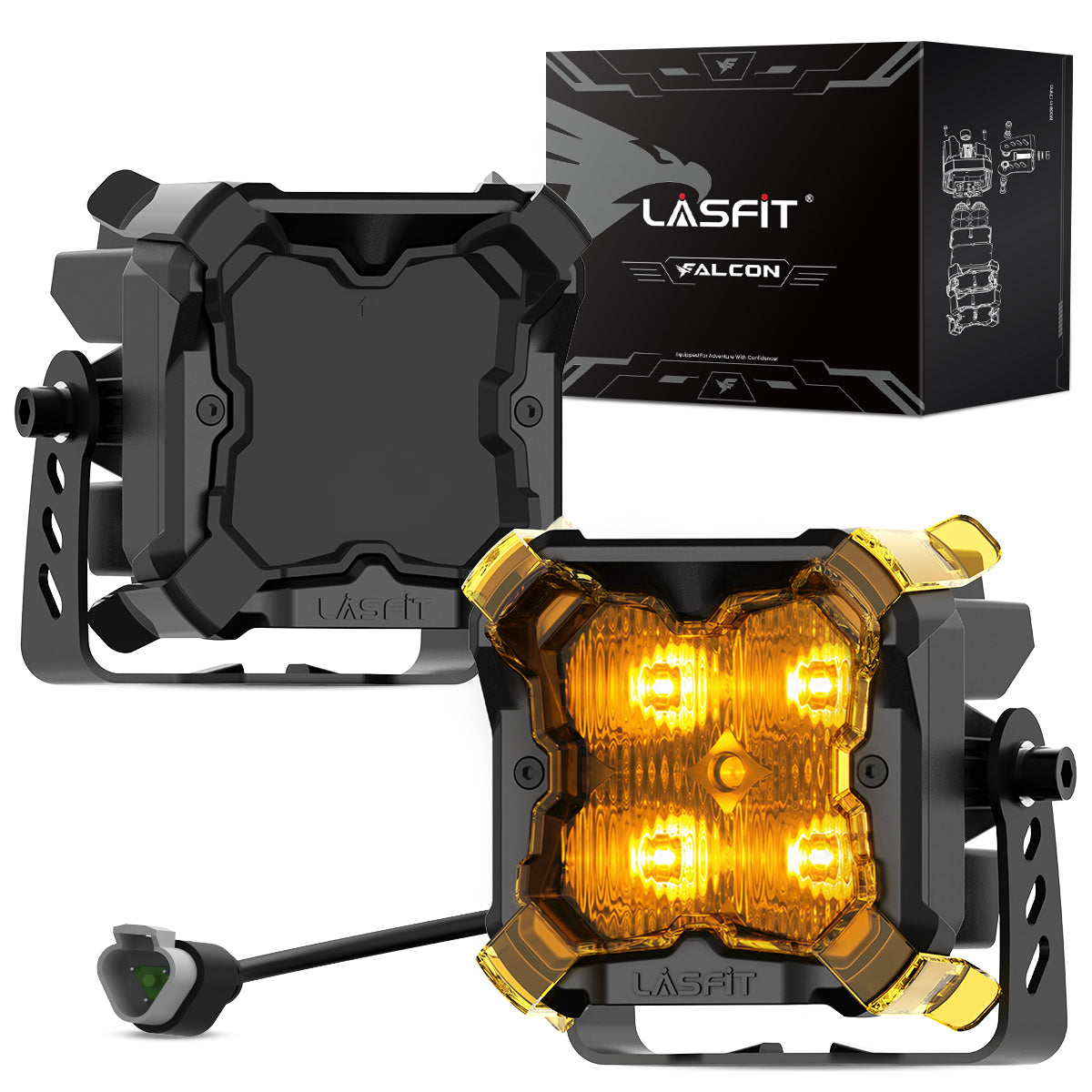 amber drive beam 3 inch pod light off road accessories