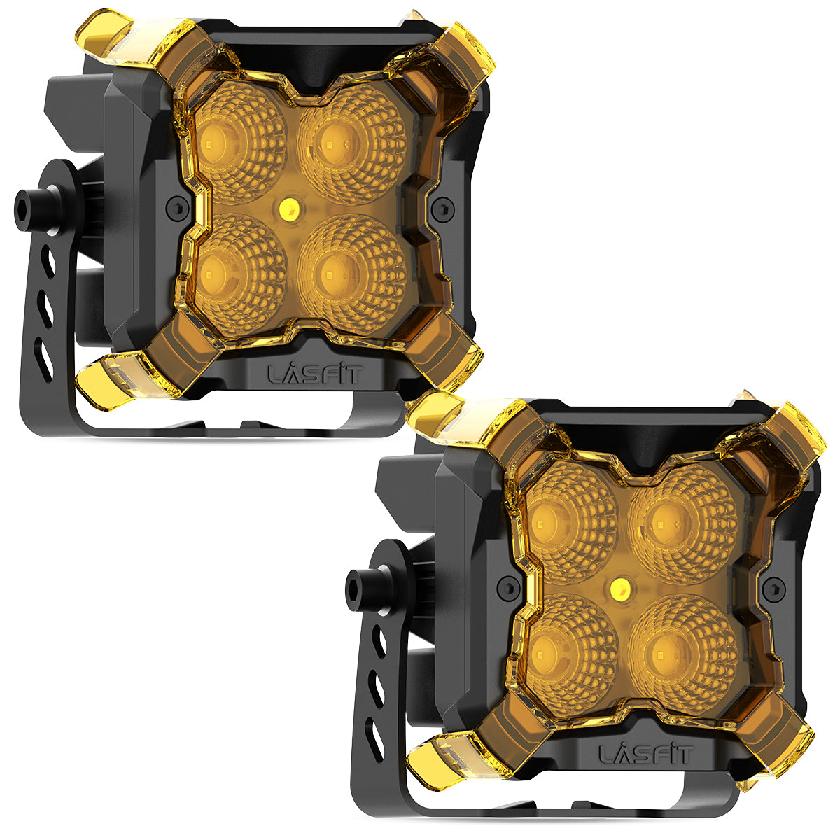 amber flood beam 3 inch pod lights falcon series