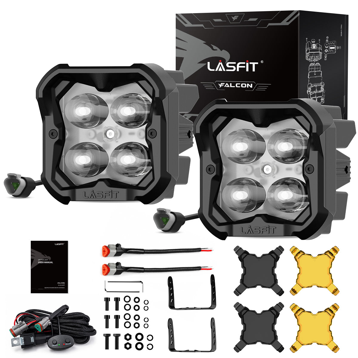 amber fog beam 3 inch pod light off road accessories