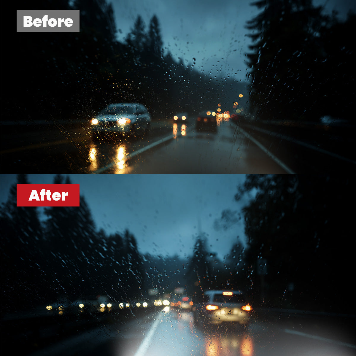 Lasfit bright led headlight bulbs in rainy day