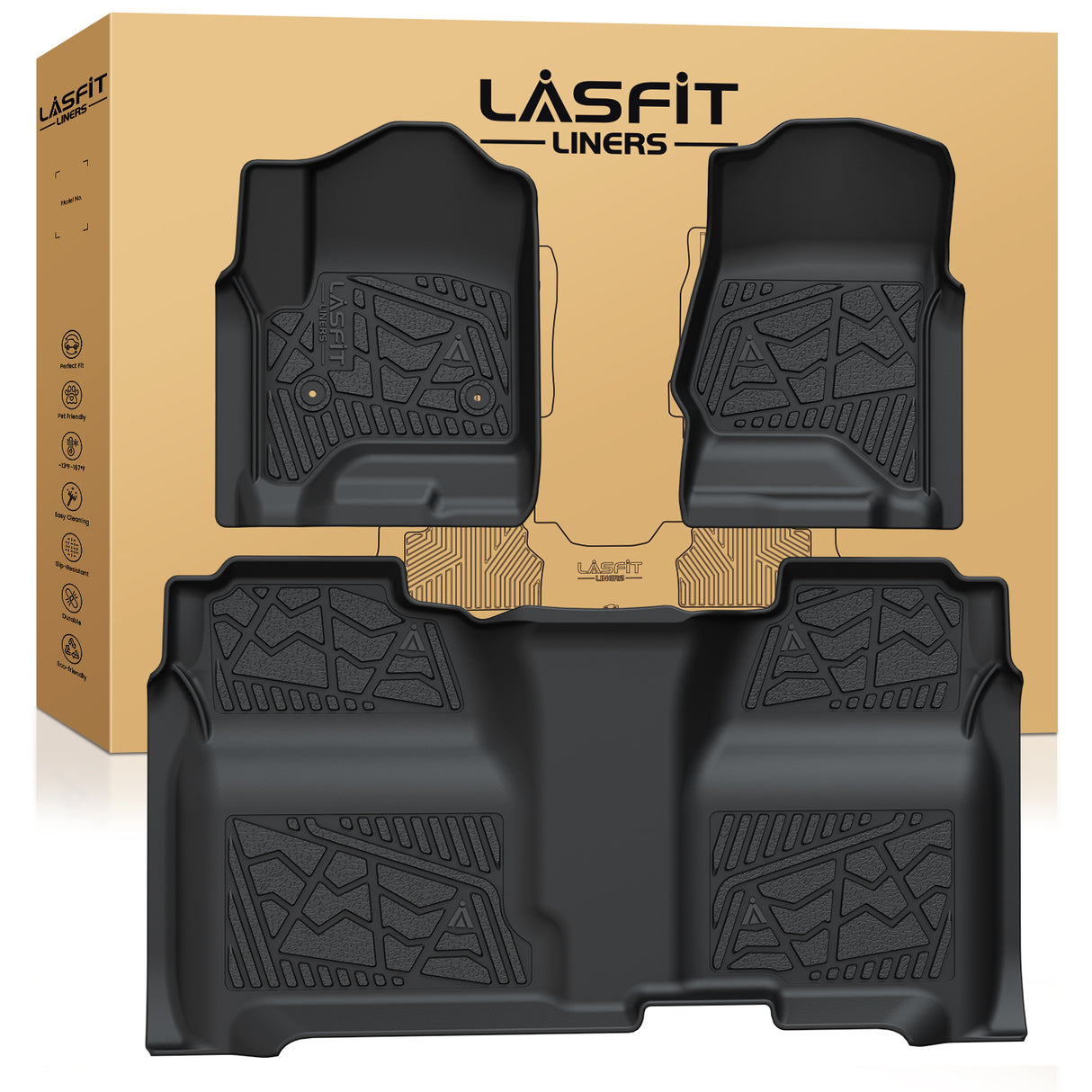 Fit for 2014-2018 Chevrolet Silverado 1500 Floor Mats, Fit Crew Cab & Carpet Floor & 1st Row Bucket Seating Only