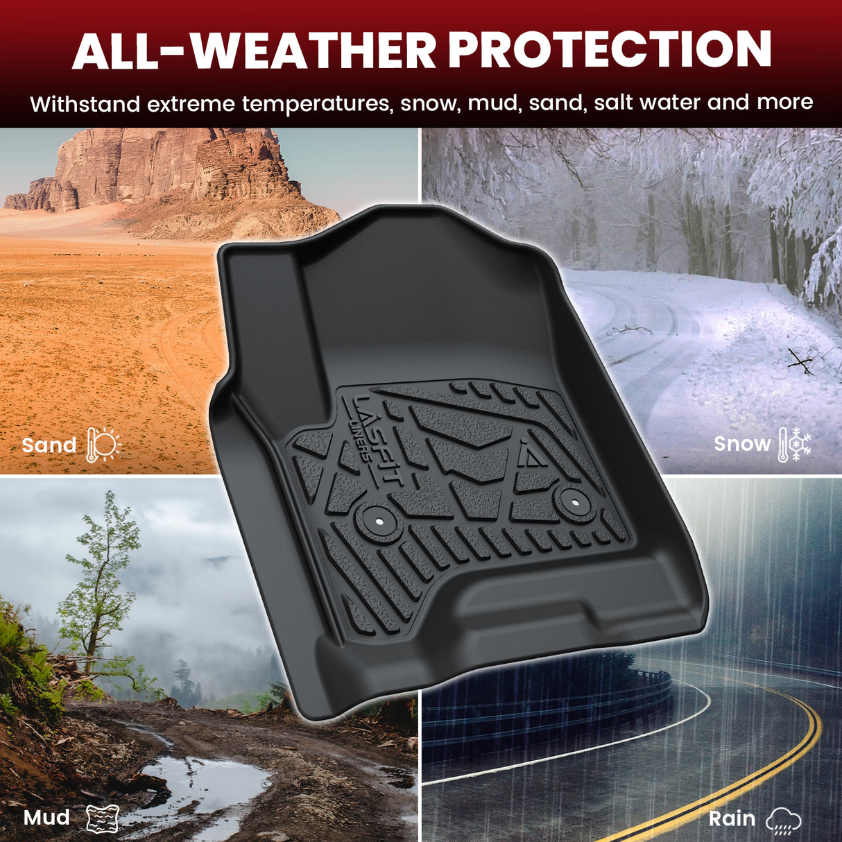 Fit for 2014-2018 Chevrolet Silverado 1500 Floor Mats, Fit Crew Cab & Carpet Floor & 1st Row Bucket Seating Only