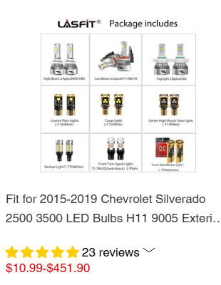 Chevrolet Silverado 2500 3500 Exterior Interior Lights Combo Set