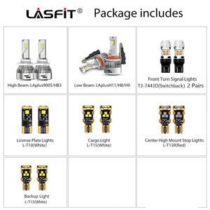 Lasfit combo package led bulbs for 2015-2019 chevrolet silverado 2500 3500 without fog lights