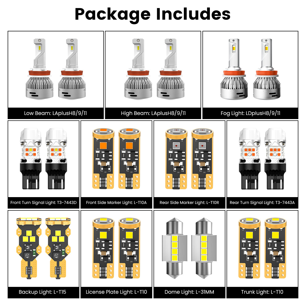 combo package led bulbs fit for 2016-2018 Nissan Altima
