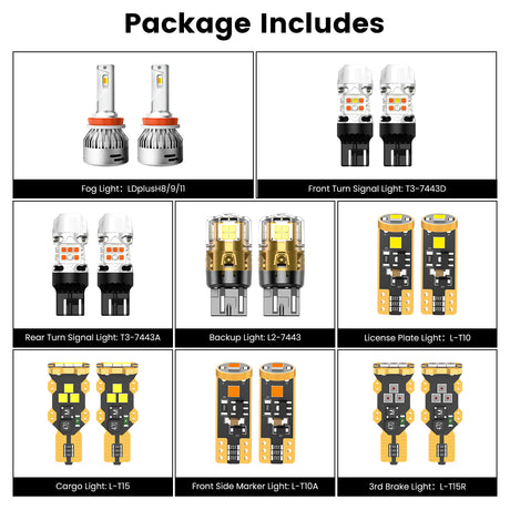 combo package led bulbs for 2019-2023 Ford Ranger Lariat