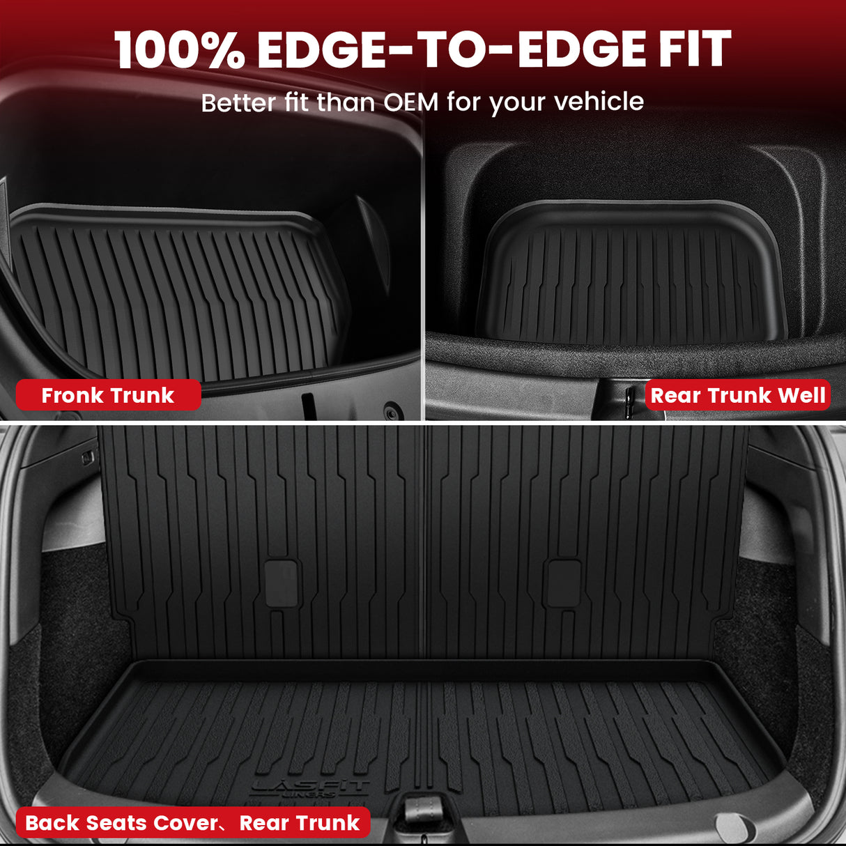 2023-2025 Tesla Cybertruck Floor & Frunk & Trunk Well & Bed Mats Custom Fit