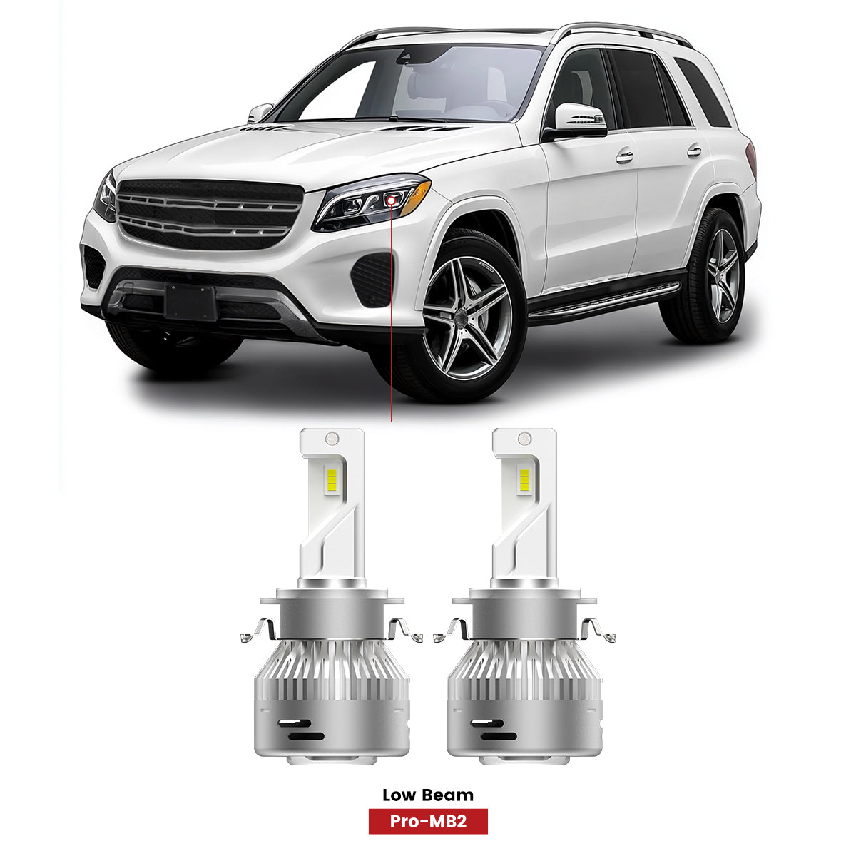 2017-2019 Mercedes GLS-Class GLS 450 GLS550 Best H7 LED Bulbs-LASFIT