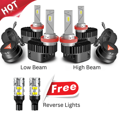 Fit for 2020-2025 Chevrolet Silverado HD 2500 3500 Custom H11 H9 LED Bulbs with Dust Cover | Pro-DC Series