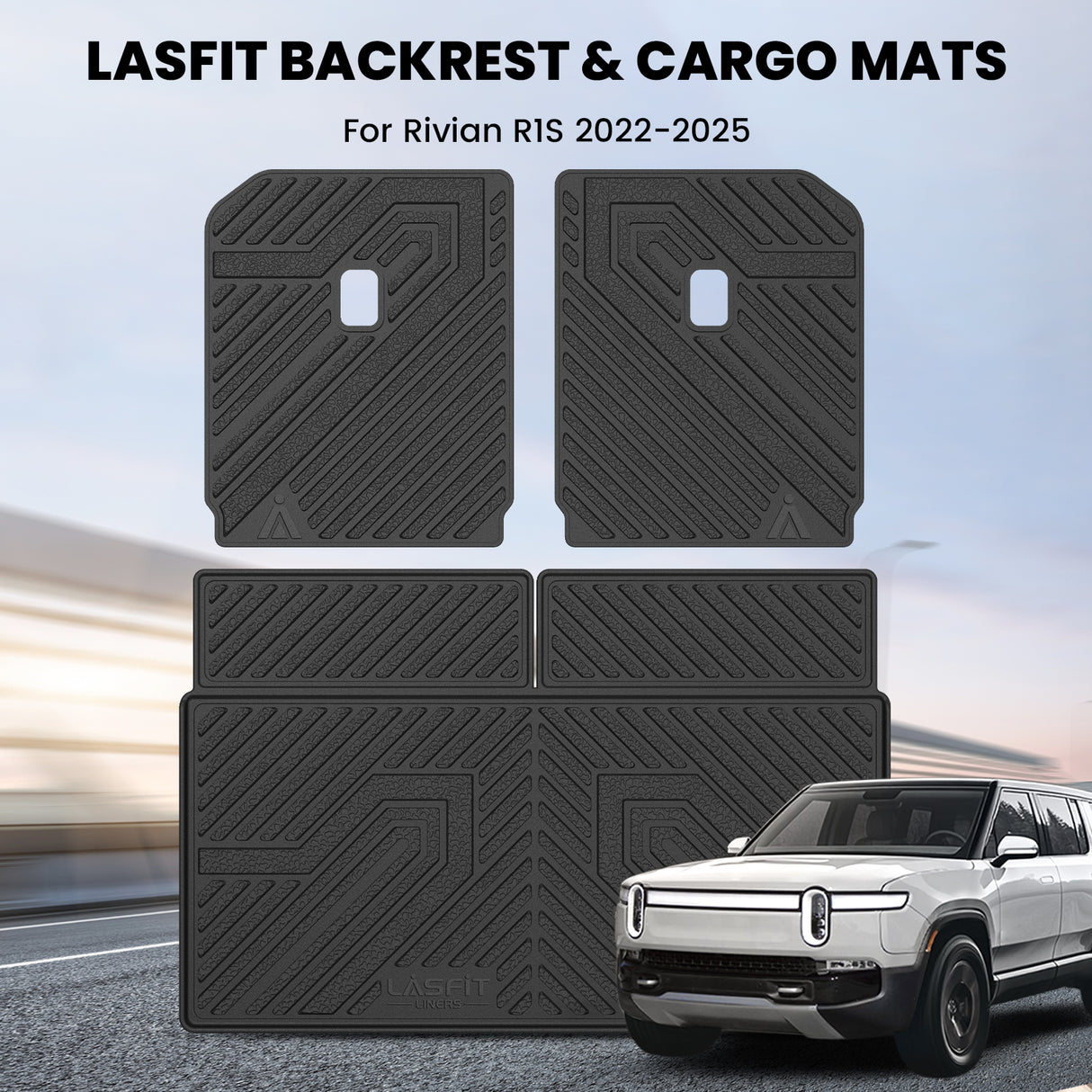 Fit for 2022-2024 Rivian R1S Floor Mats / Backrest Mats & Cargo Mat