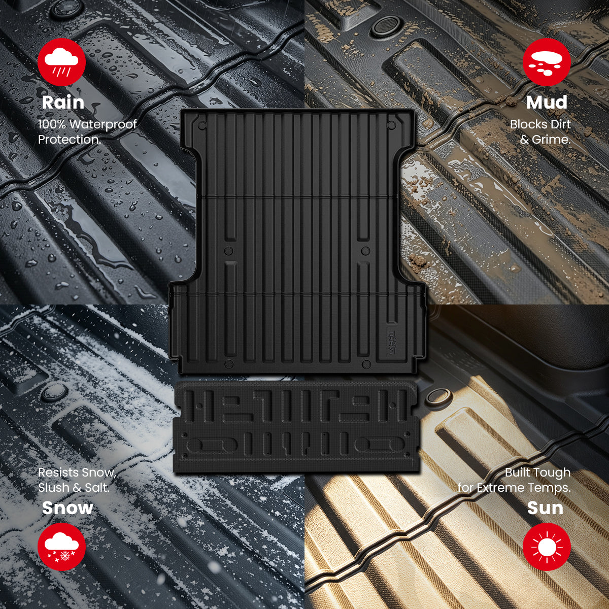 Fit for 2024-2027 Ford F-150 & 22-26 Lightning Truck Bed Mat or Tailgate Mat, Not Fit Drop-in liners
