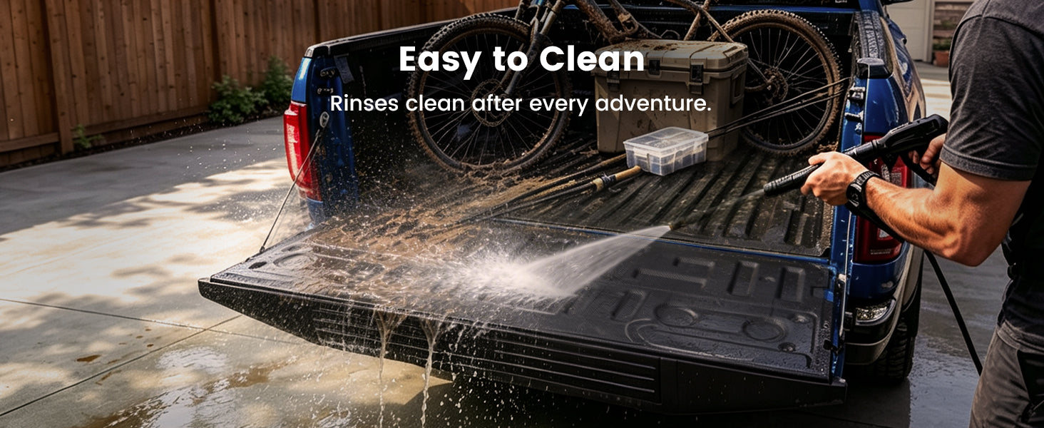 Easy-to-clean bed mat and tailgate mat for Ford F-150