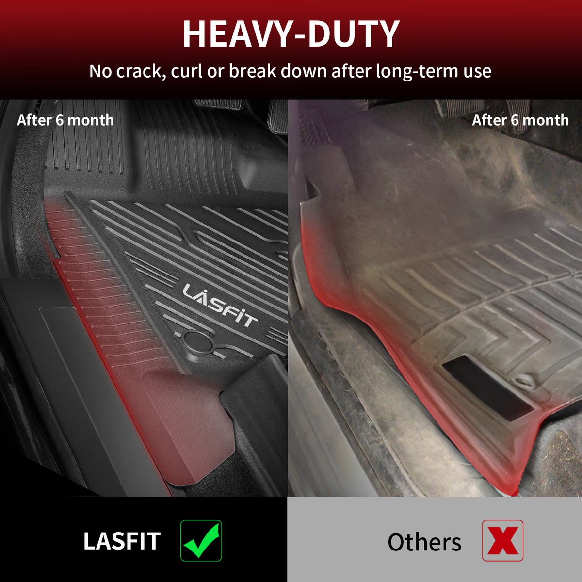 All-Weather Floor Mats For 2015-2024 Ford F-150 Super Crew Cab - Black TPE Rubber Liners
