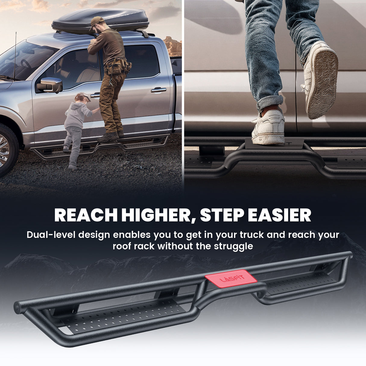 Fit for 2015-2025 Ford F-150 Running Boards Side Steps, Fit SuperCrew Cab ONLY