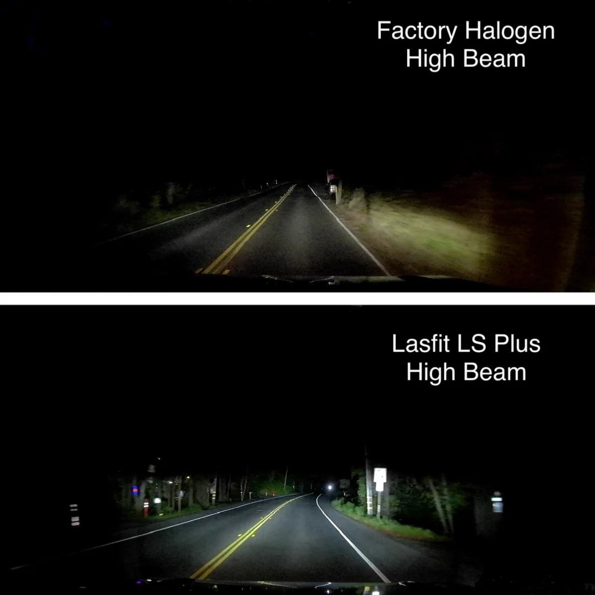 Lasfit LSplus Series high beam vs. factory halogen