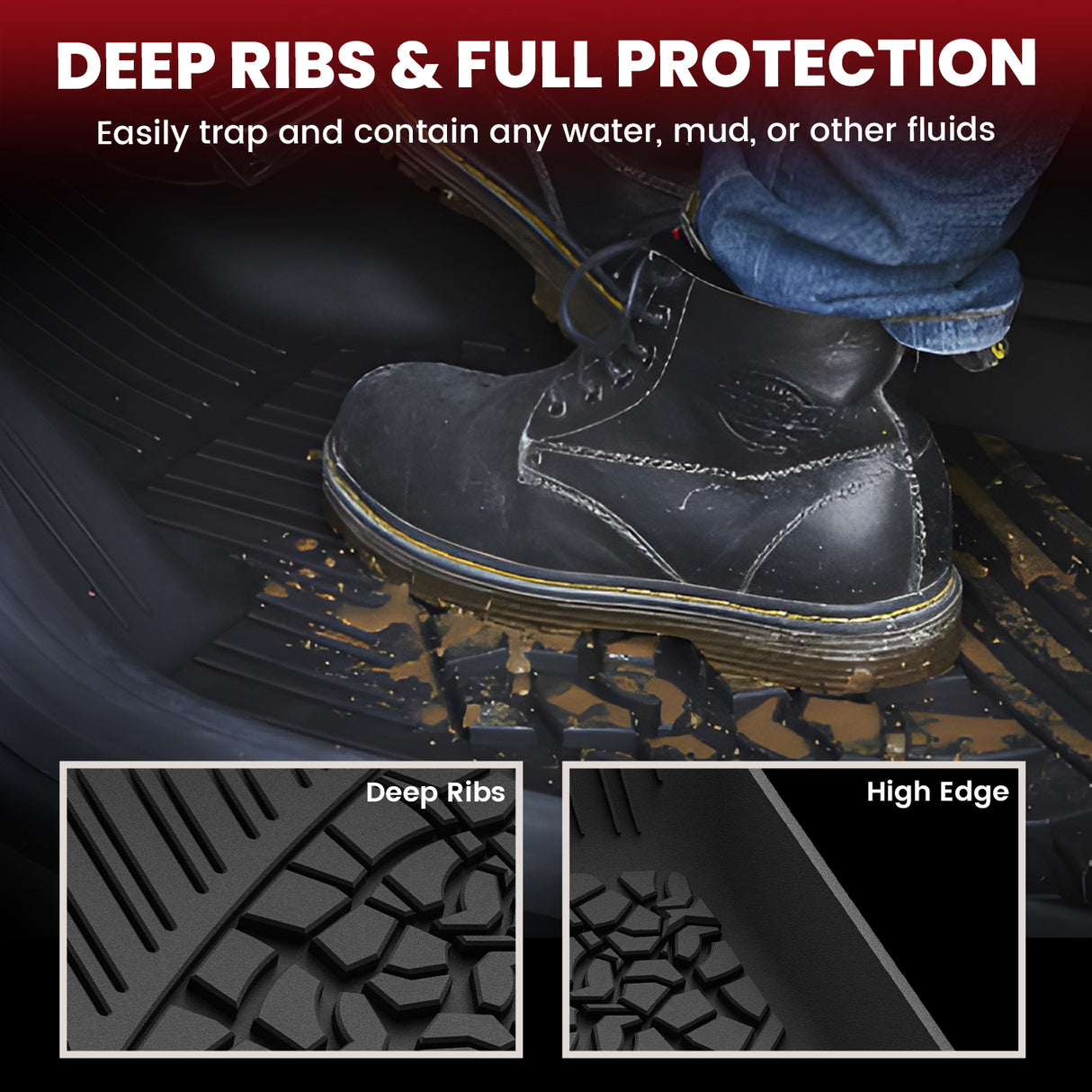 Fit for 2021-2025 Jeep Wrangler 4xe All-Weather Floor Mats & Cargo Mat