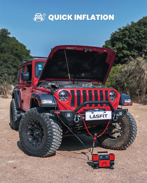 LASFIT H4 4-Tire Inflation/Deflation System – Rapid 4 Tire Air Up/Down, Universal Fit, Quick Connect Lock-On Air Chucks, Supports Up to 200" Wheelbase