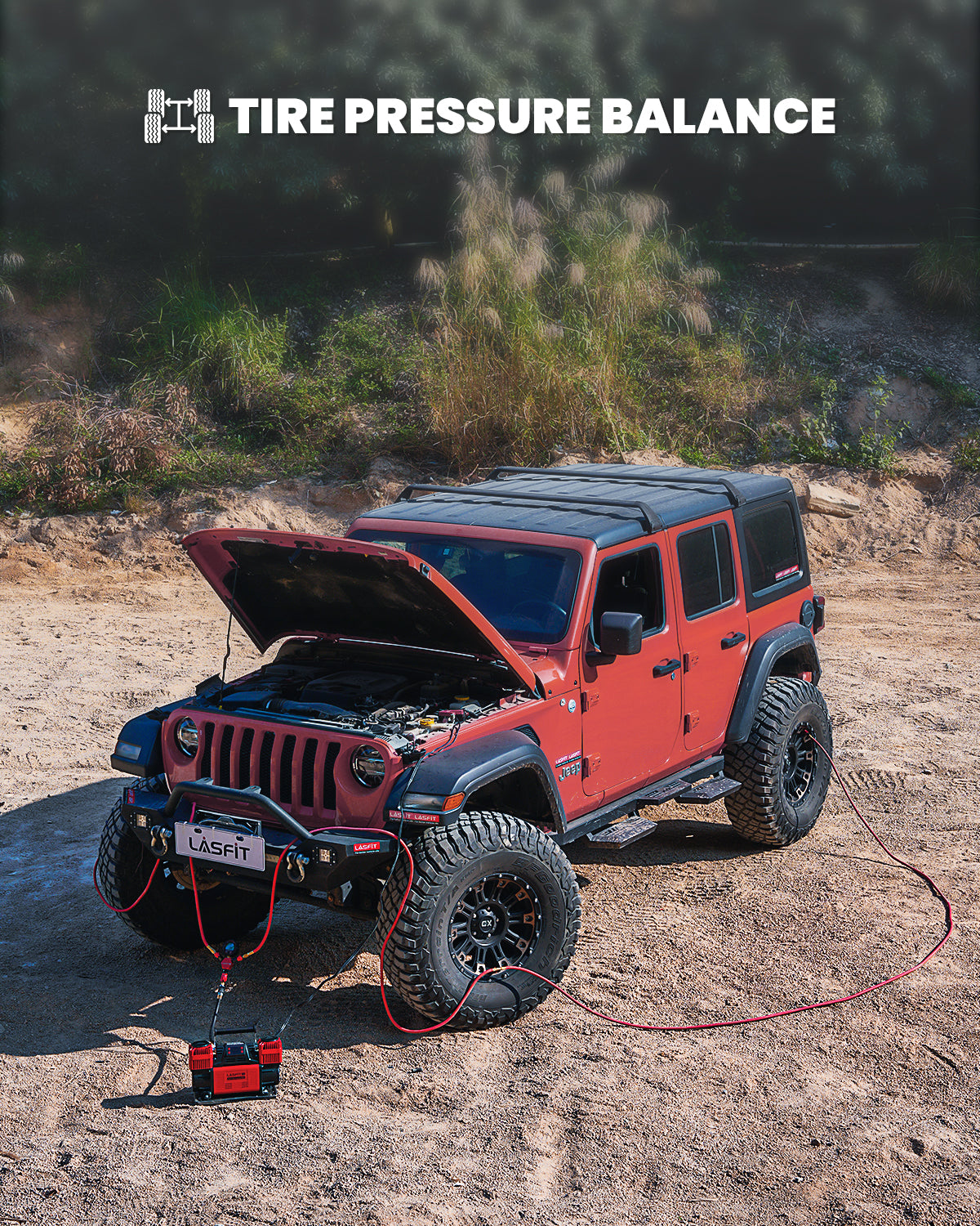 LASFIT H4 4-Tire Inflation/Deflation System – Rapid 4 Tire Air Up/Down, Universal Fit, Quick Connect Lock-On Air Chucks, Supports Up to 200" Wheelbase