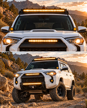 Lasfit 12"/22"/32"/42"/52" Off-Road Slim Single Row Combo Flood Spot Beam LED Amber Light Bars