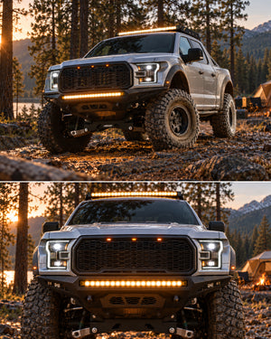 Lasfit 12"/22"/32"/42"/52" Off-Road Slim Single Row Combo Flood Spot Beam LED Amber Light Bars