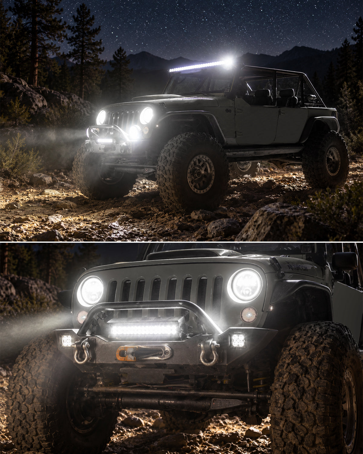 LASFIT Off-Road LED Light Bars 12 22 32 42 52 Inch Spot Flood Combo Single Row - White